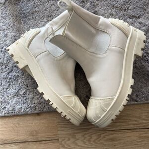 Dior Cream Combat Boots womens size 10